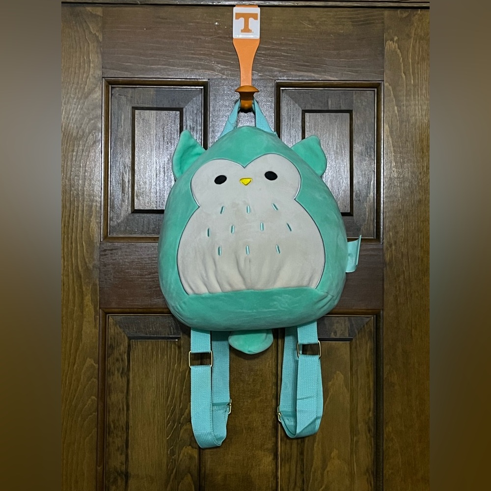 Squishmallow WINSTON THE OWL ❣️ Plush Backpack Teal Purse Zipper  HTF Rare